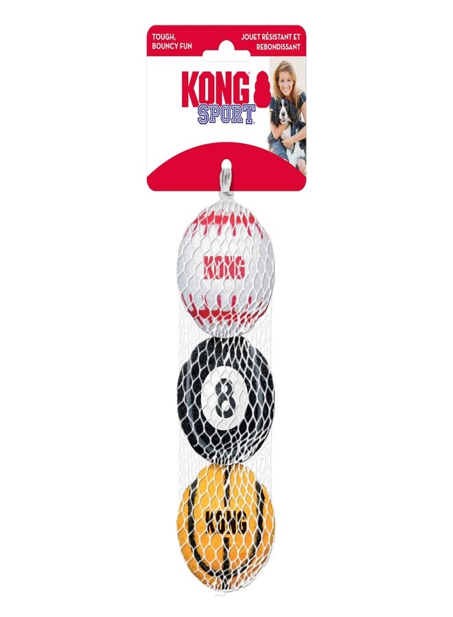 KONG Sport Balls for Dogs, Durable Fetch Toy with Extra-Thick Rubber Walls, Safer & Tougher Than Tennis Balls, High Bounce, Non-Toxic, Gentle on Teeth & Gums, Medium (Pack of 3) - Image 2